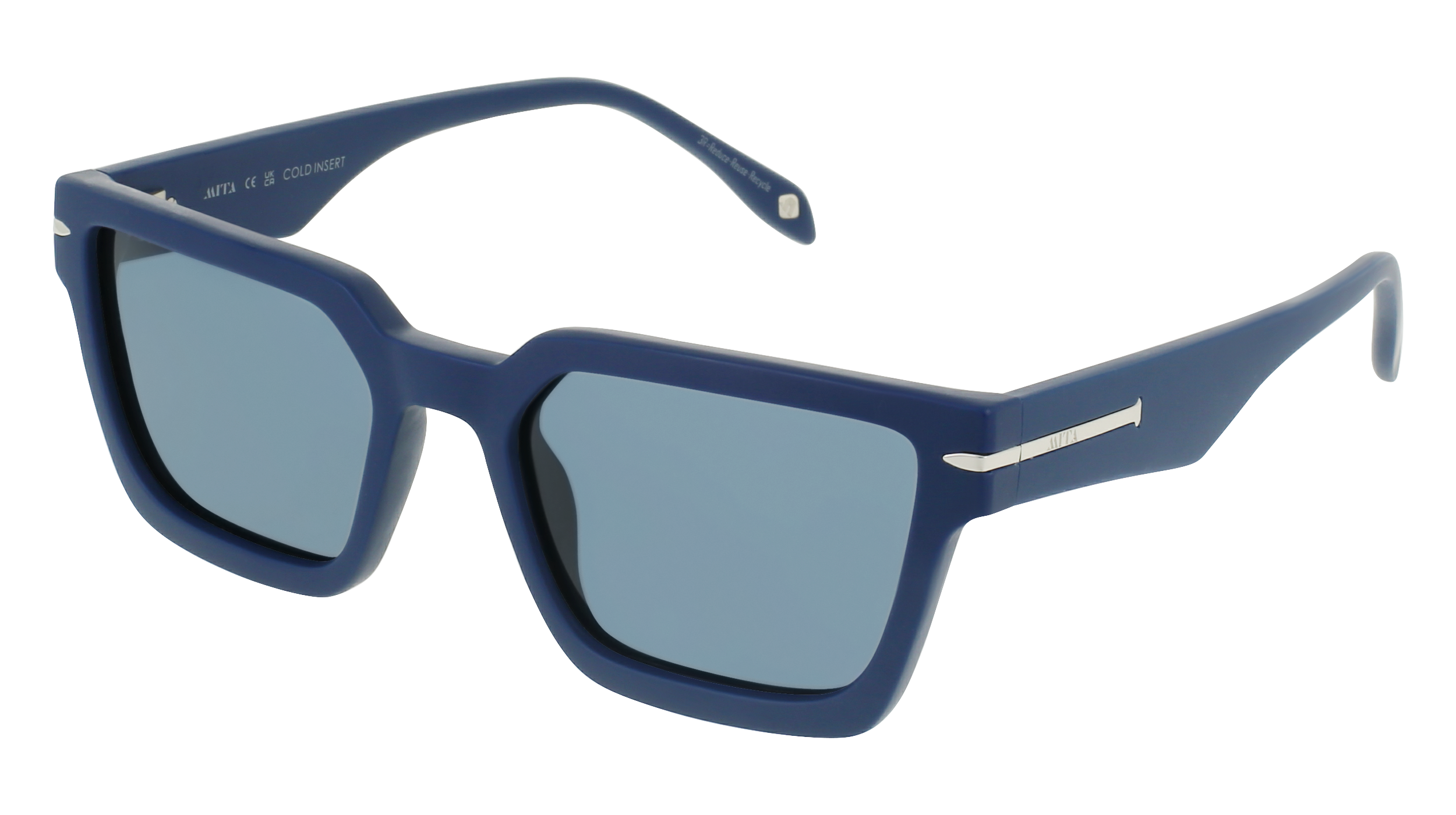 BISCAYNE - Matte Blue Rectangle Sunglasses