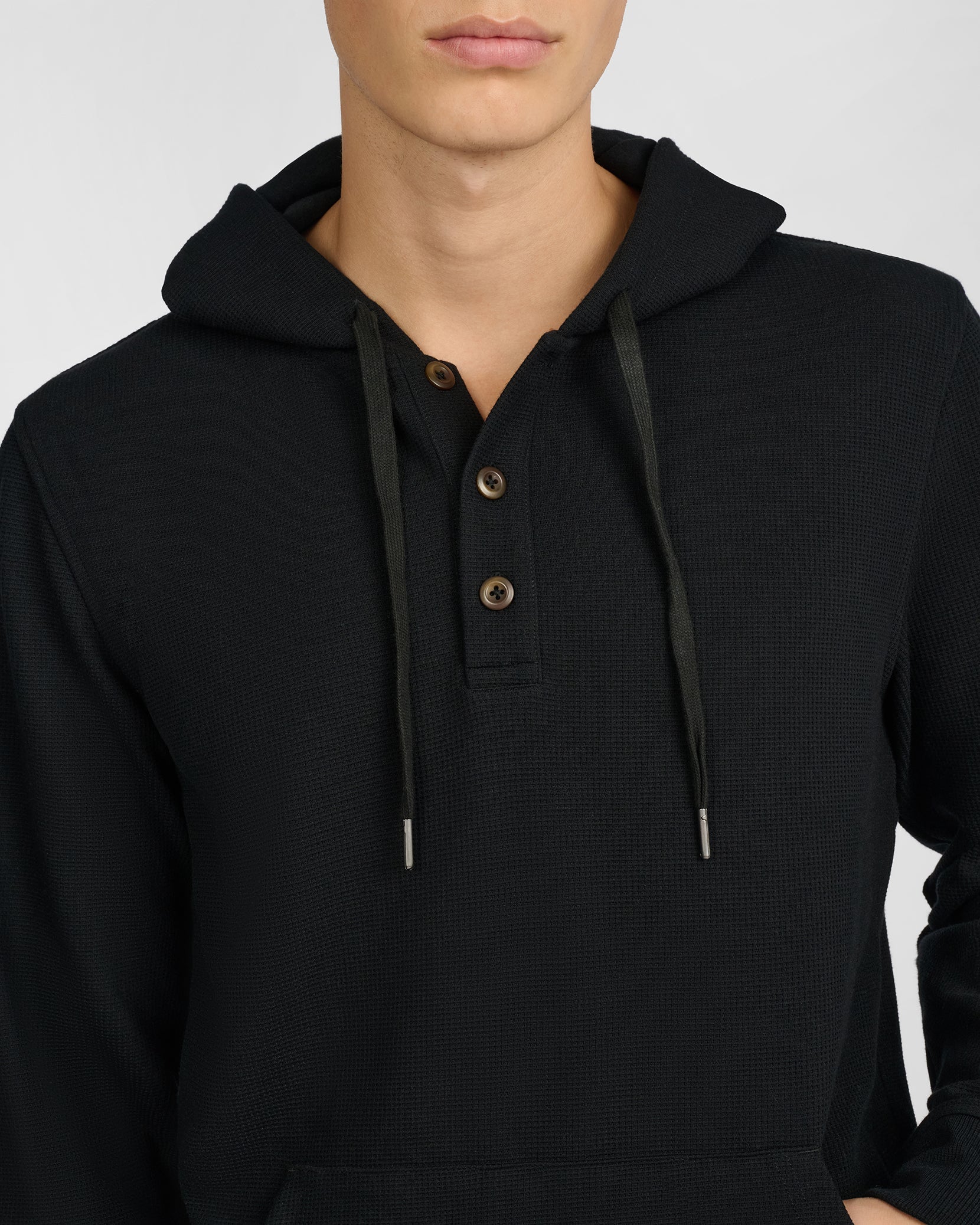 Onia Waffle Half Button Hoodie