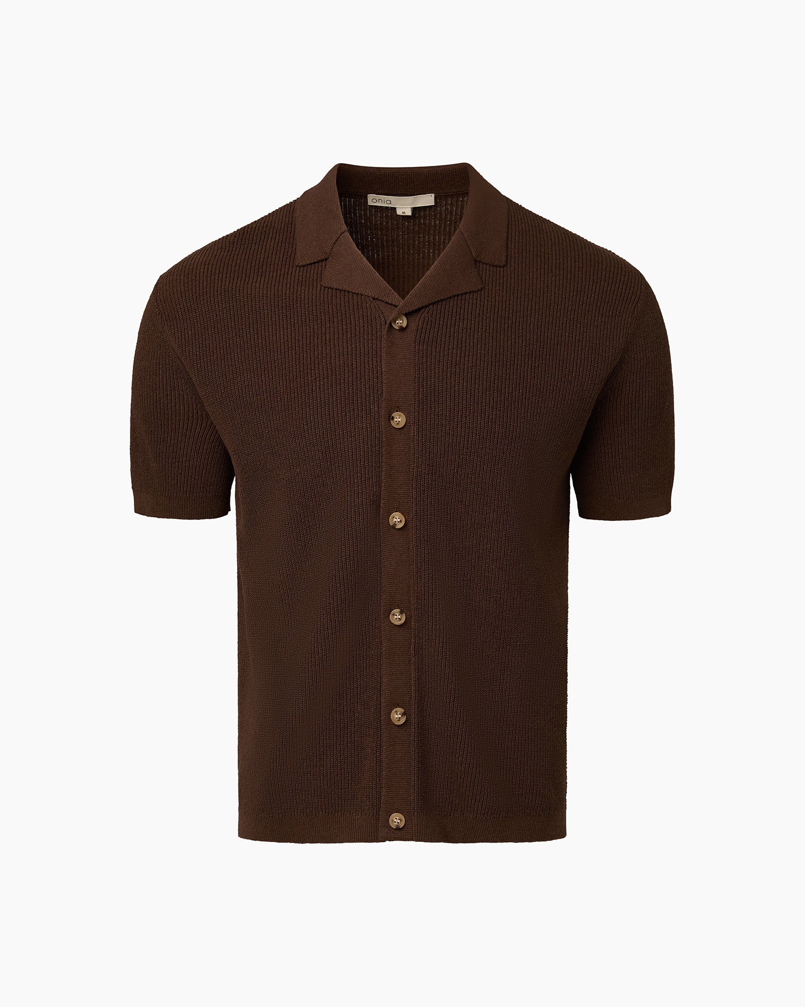Cotton Linen Knit Camp Shirt