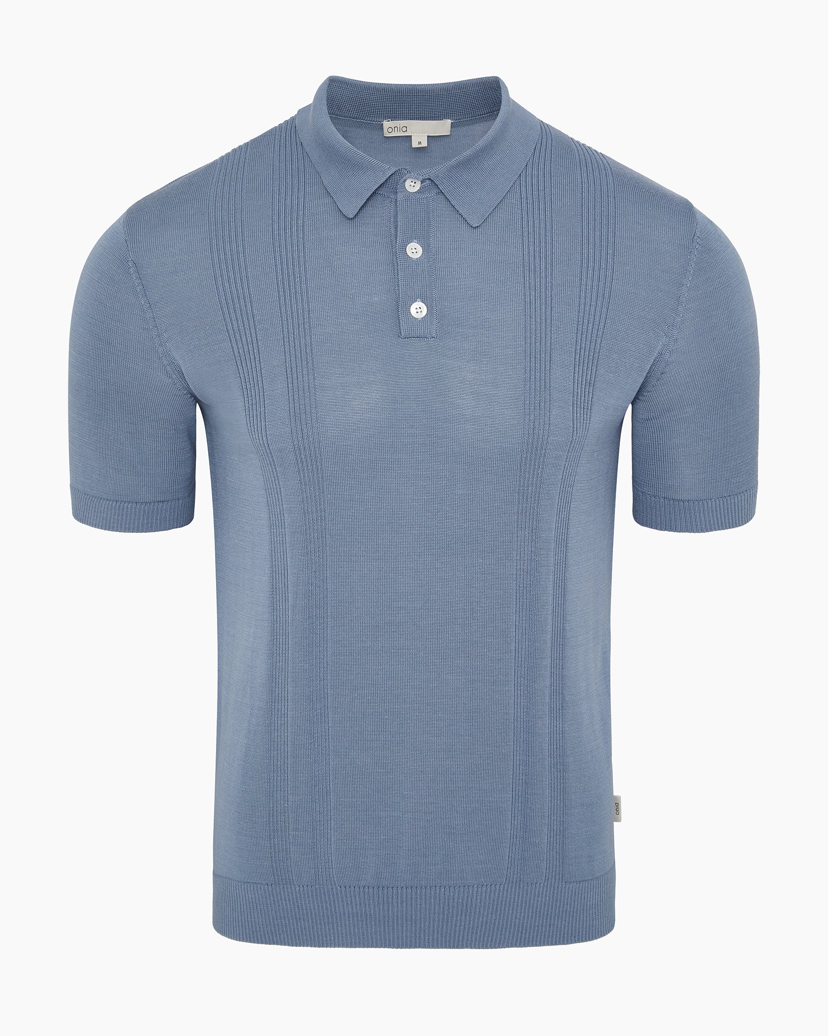 Onia Silk Ribbed Knit Polo - Lagoon