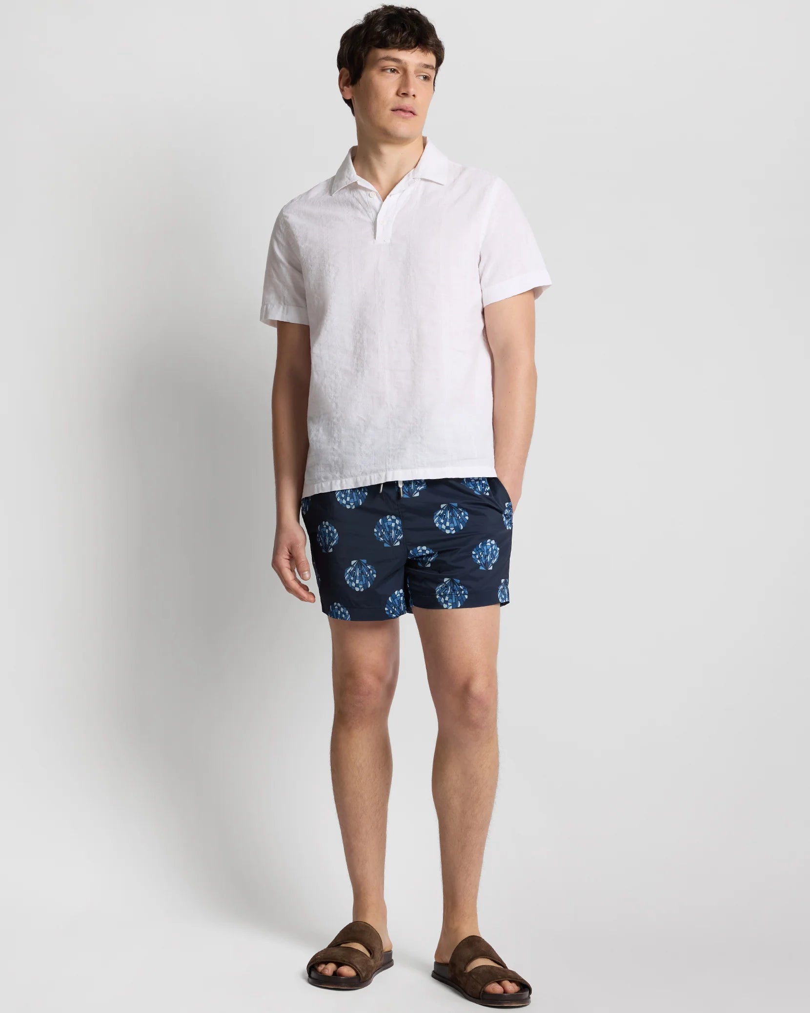 Onia Cotton Linen Pop-Over Polo