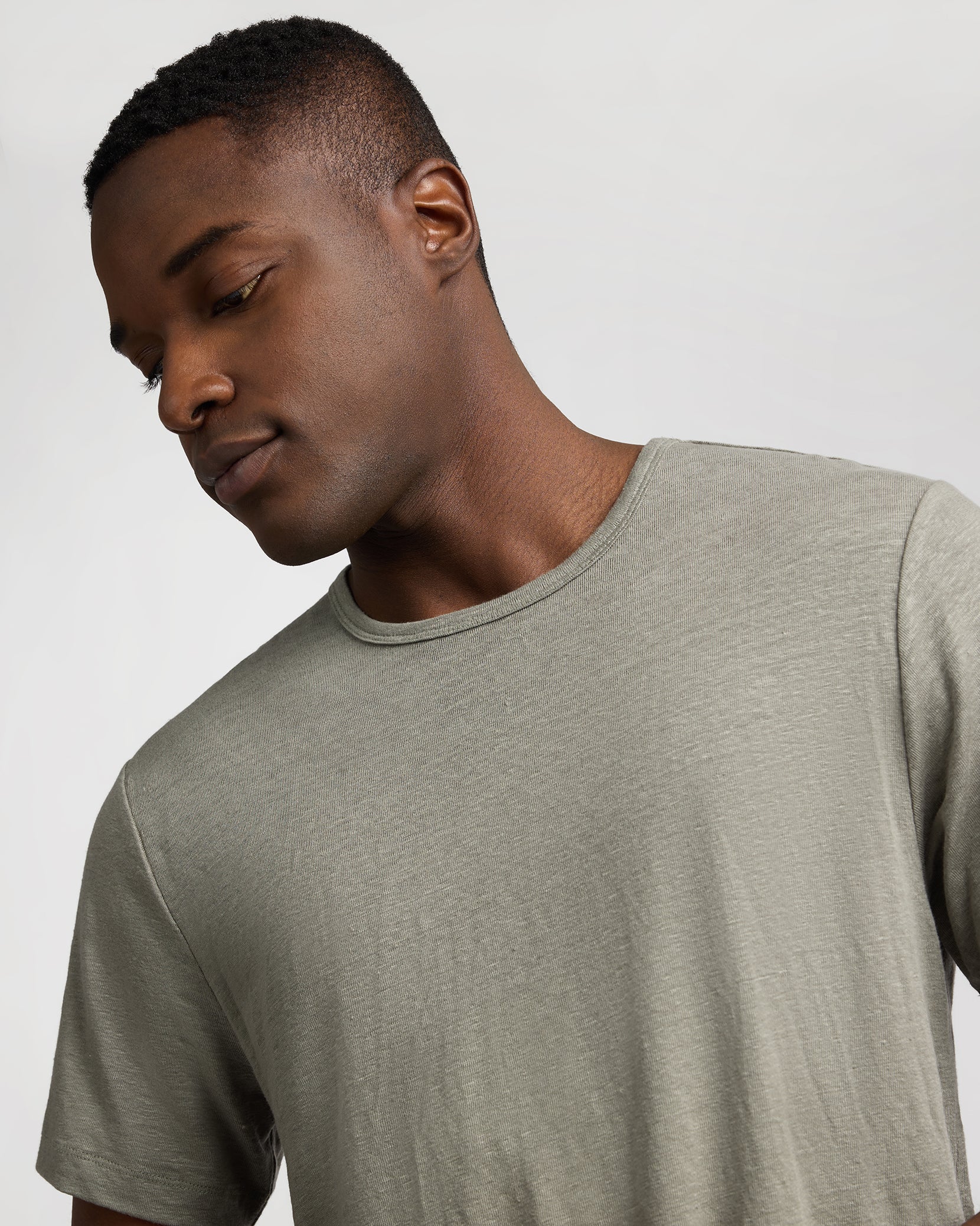 Onia Stretch Linen Crewneck Shortsleeve Tee
