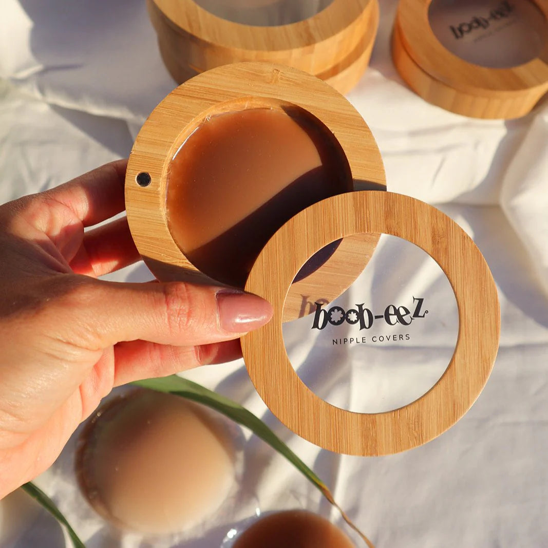 Boob-eez- Bamboo Compact + "Headlight" Hiders - 8cm