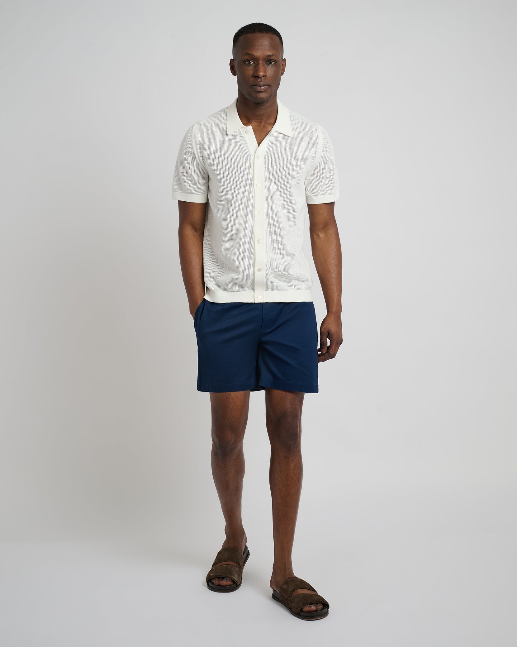 Crochet Knit Button Up Shirt