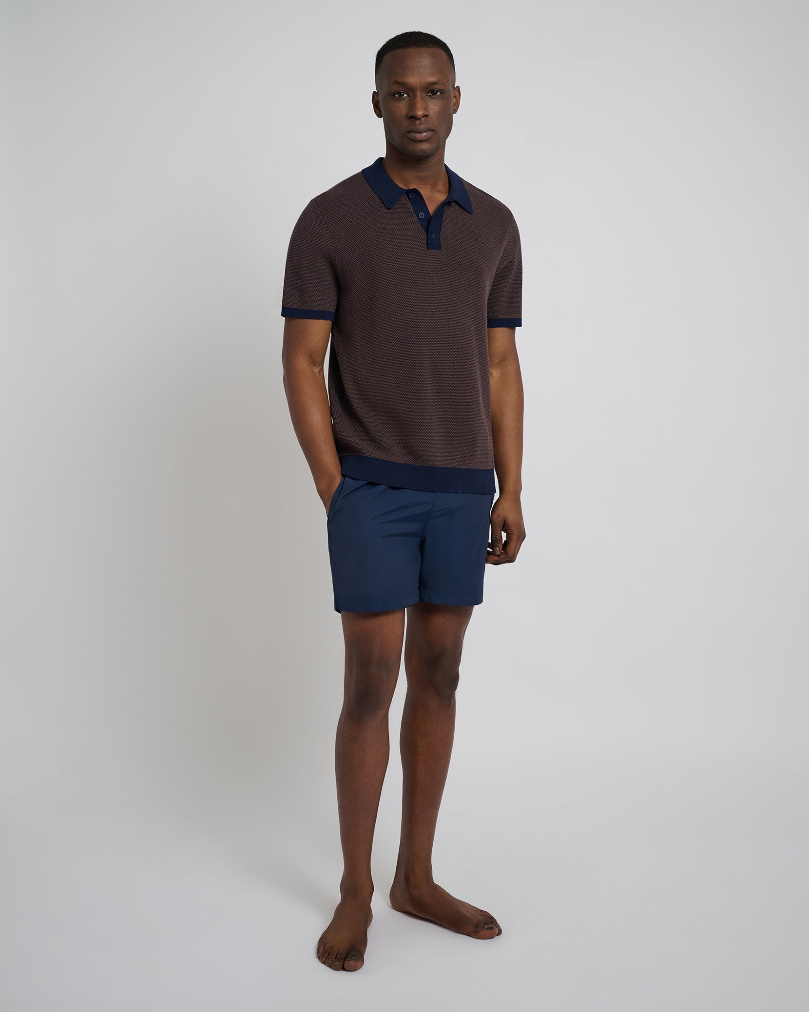 Cotton Textured Knit Polo