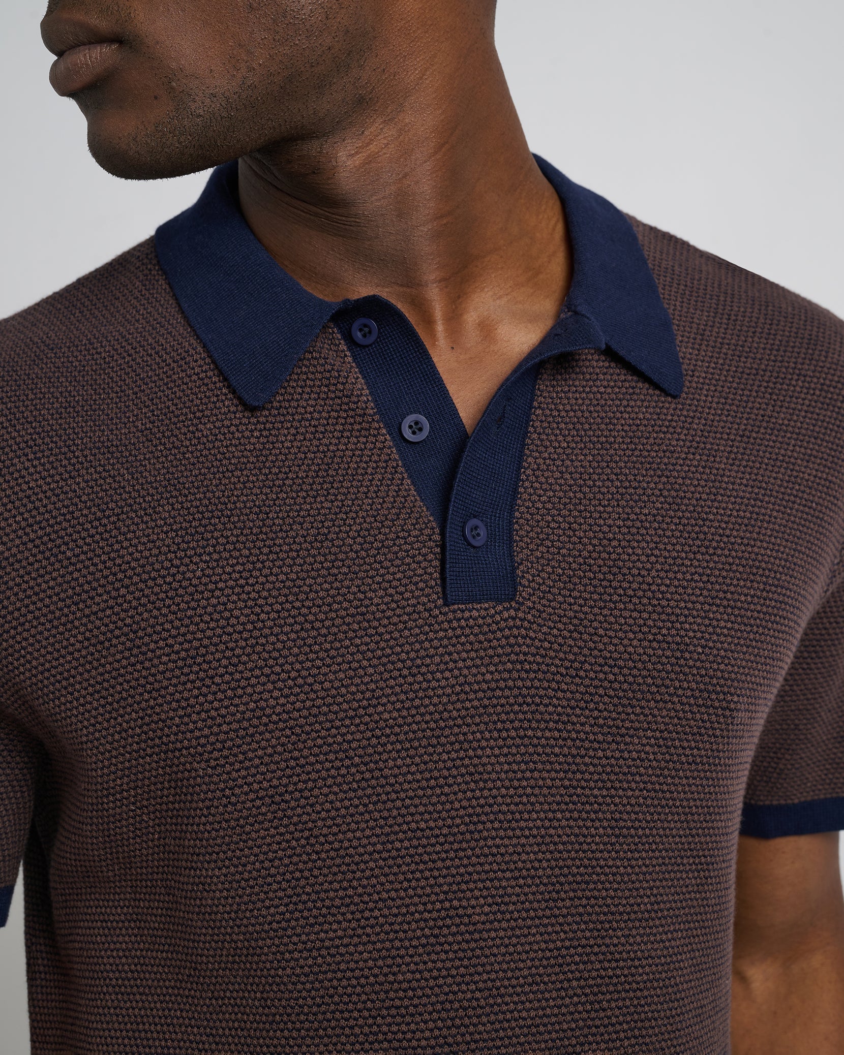 Cotton Textured Knit Polo
