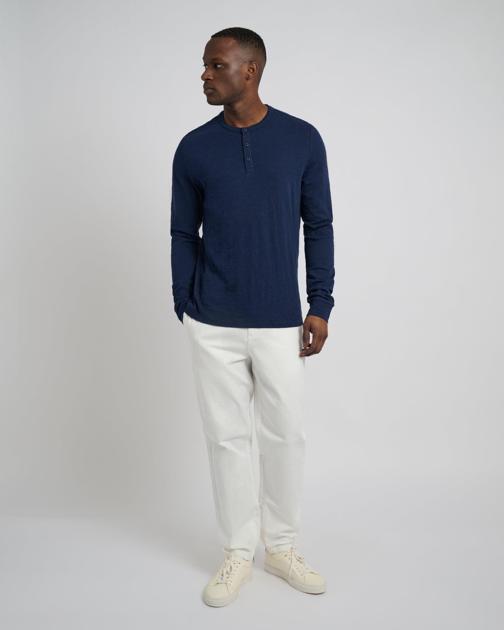 Long Sleeve Slub Henley