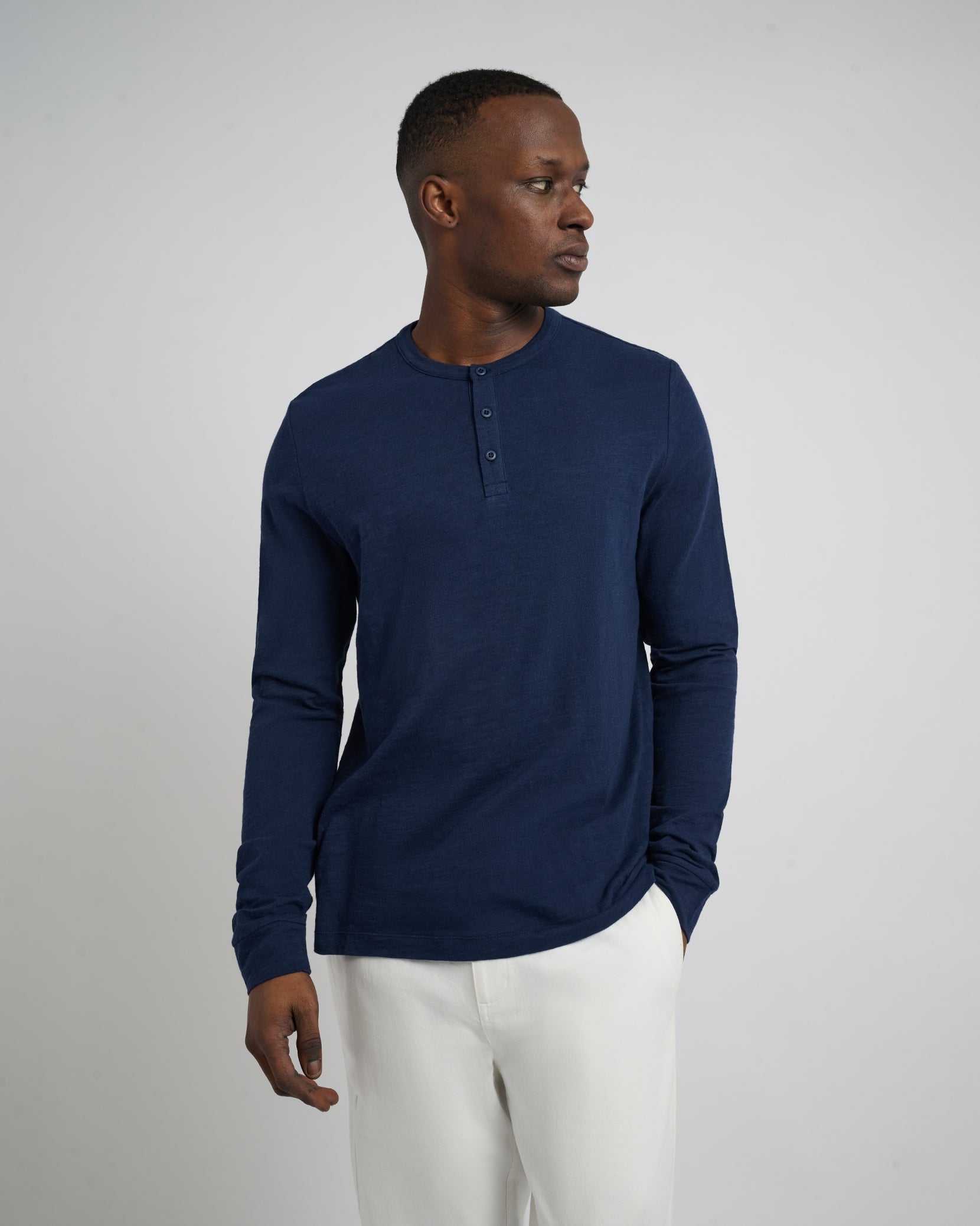 Long Sleeve Slub Henley