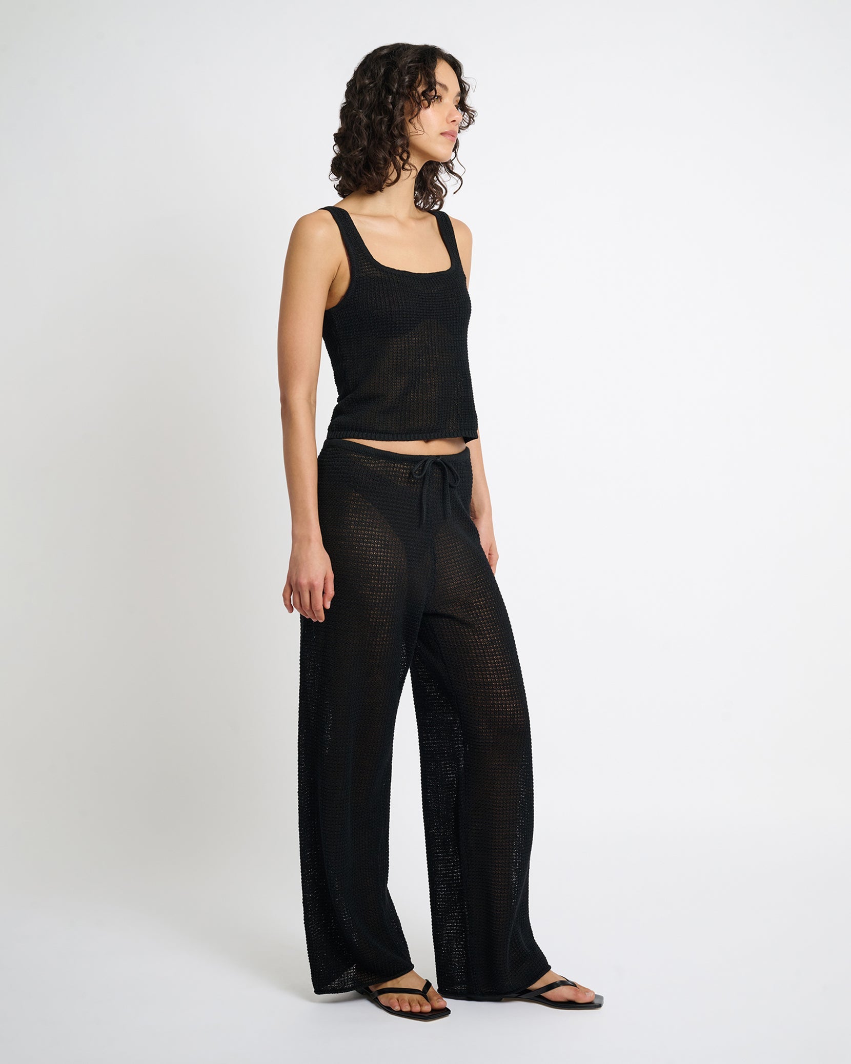 Linen Knit Drawstring Pant