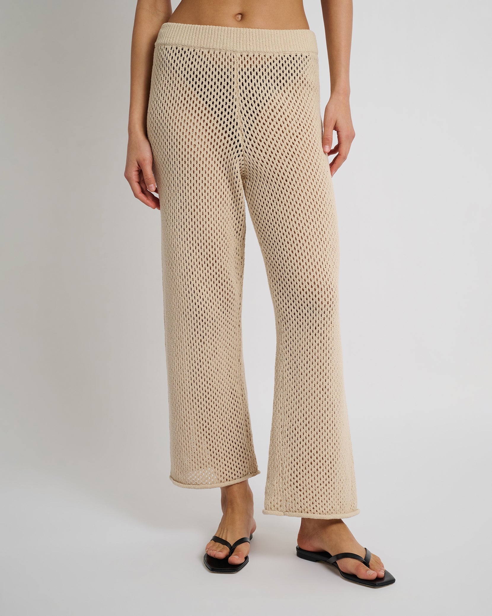 Crochet Knit Wide Leg Pant