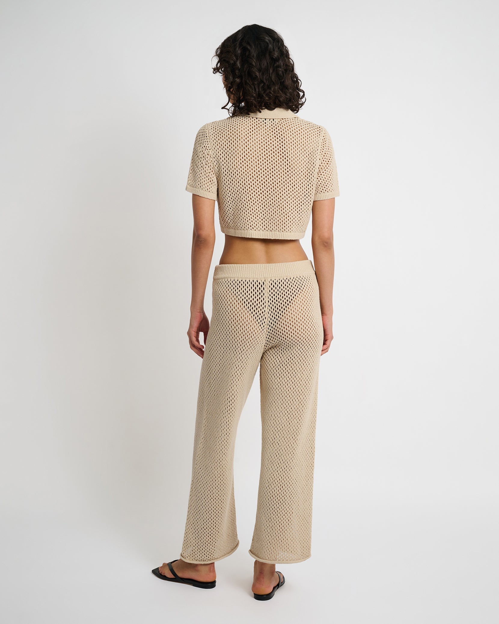 Crochet Knit Wide Leg Pant