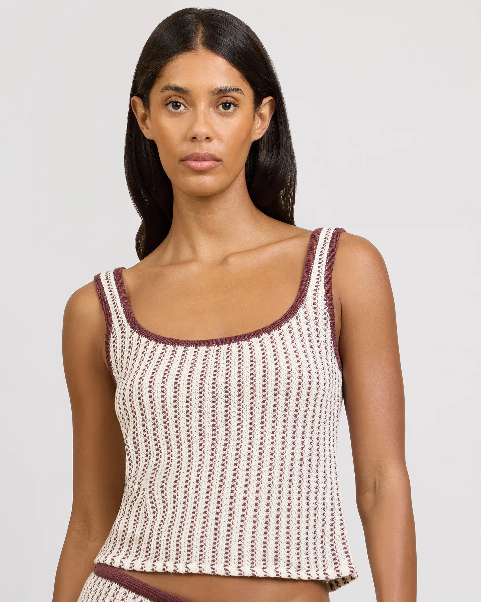 Onia Crochet Knit Square Tank