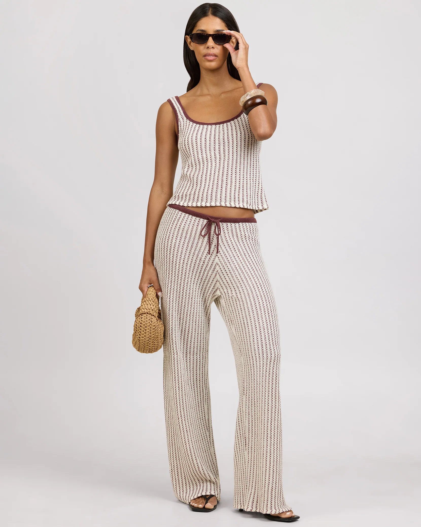 Onia Crochet Knit Square Tank