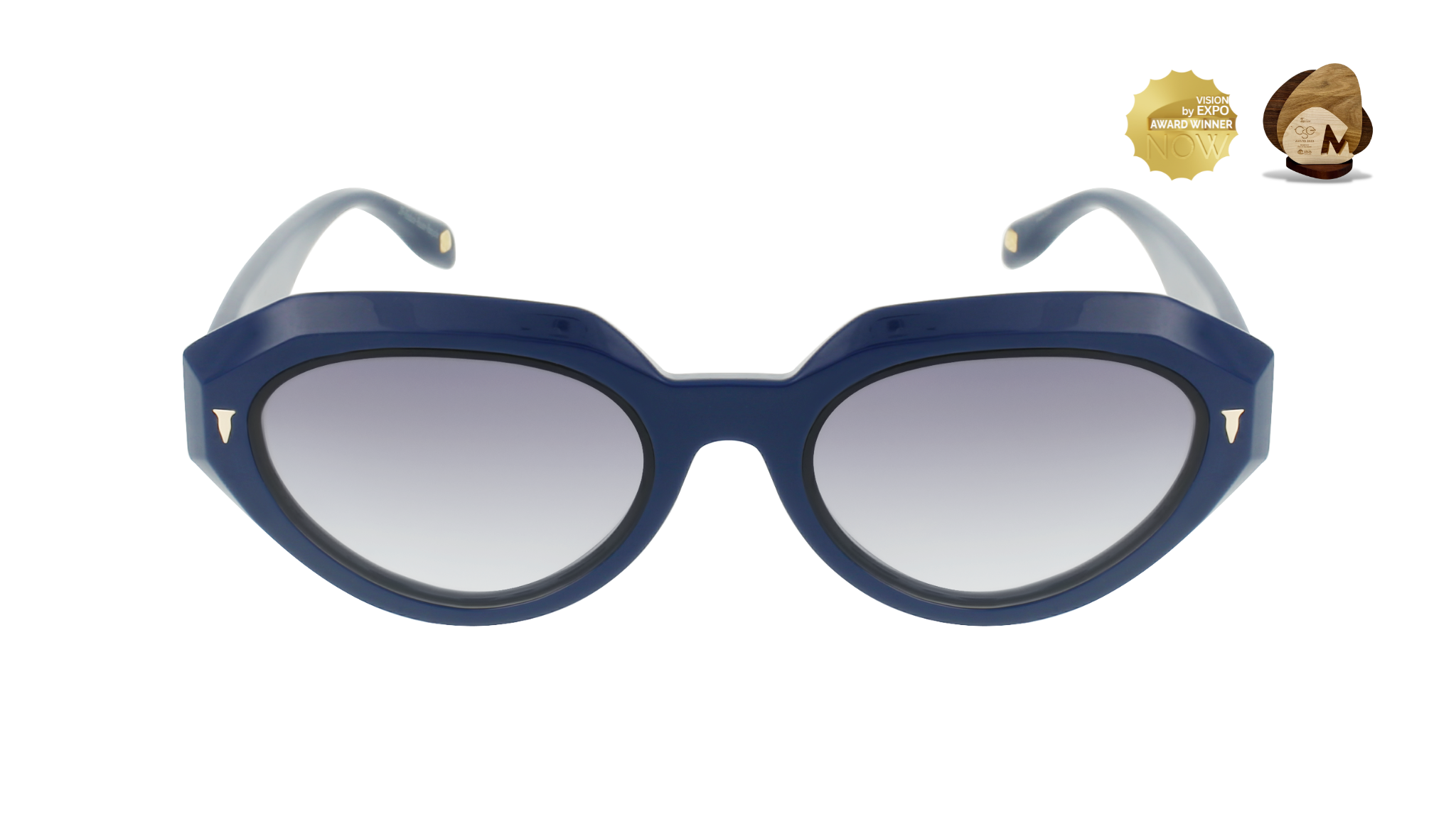 BOCA - Navy Blue Oval Sunglasses