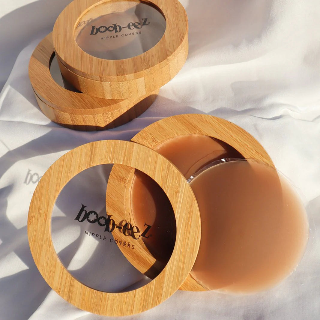 Boob-eez- Bamboo Compact + "Headlight" Hiders - 6cm