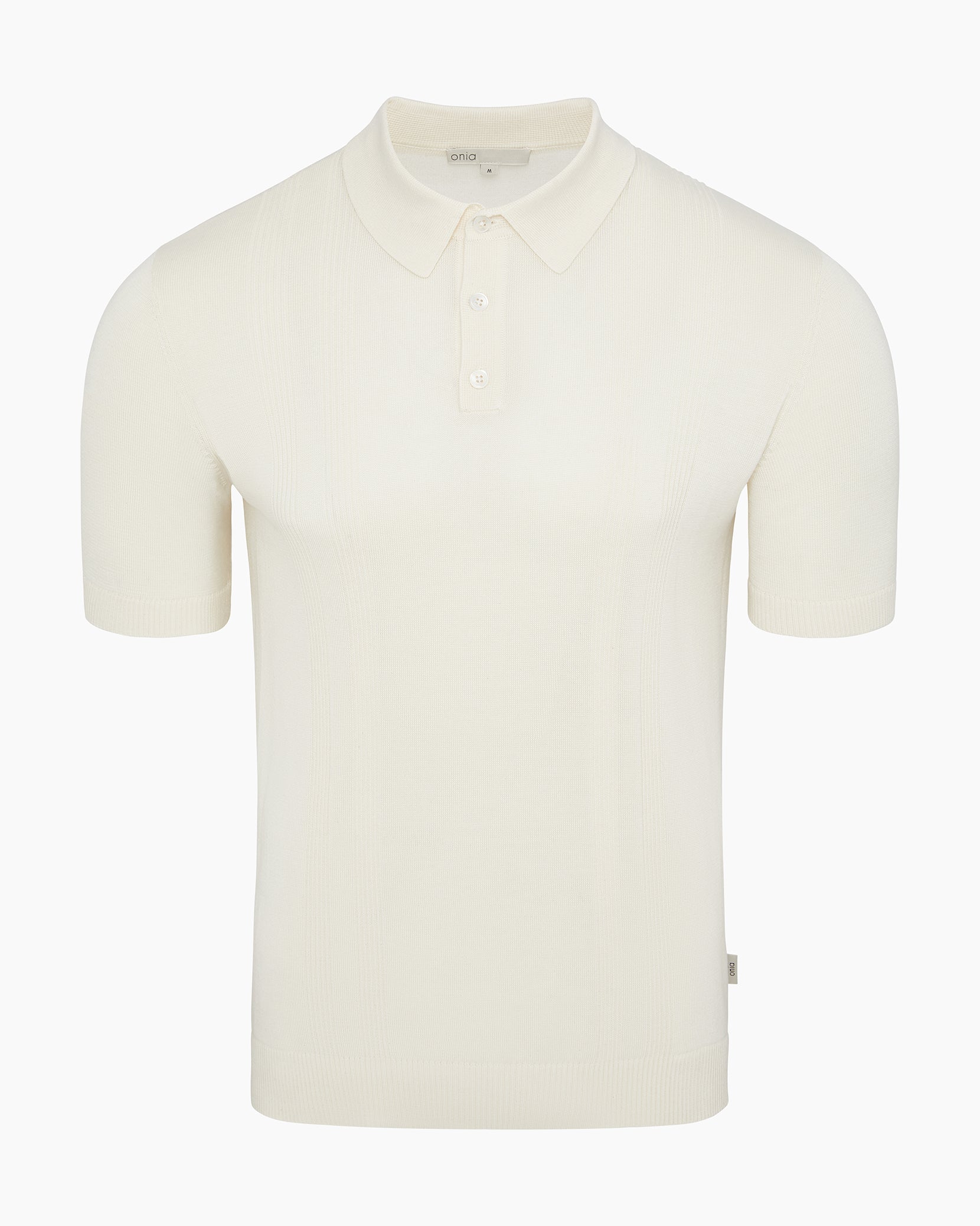 Onia Silk Ribbed Knit Polo - Ivory