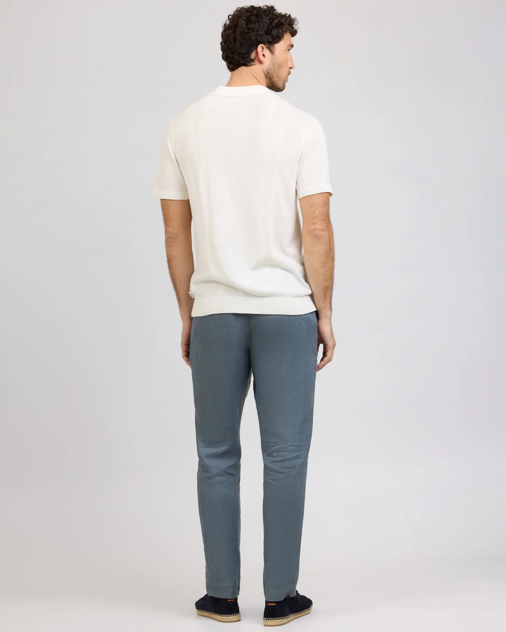 Onia Silk Ribbed Knit Polo - Ivory