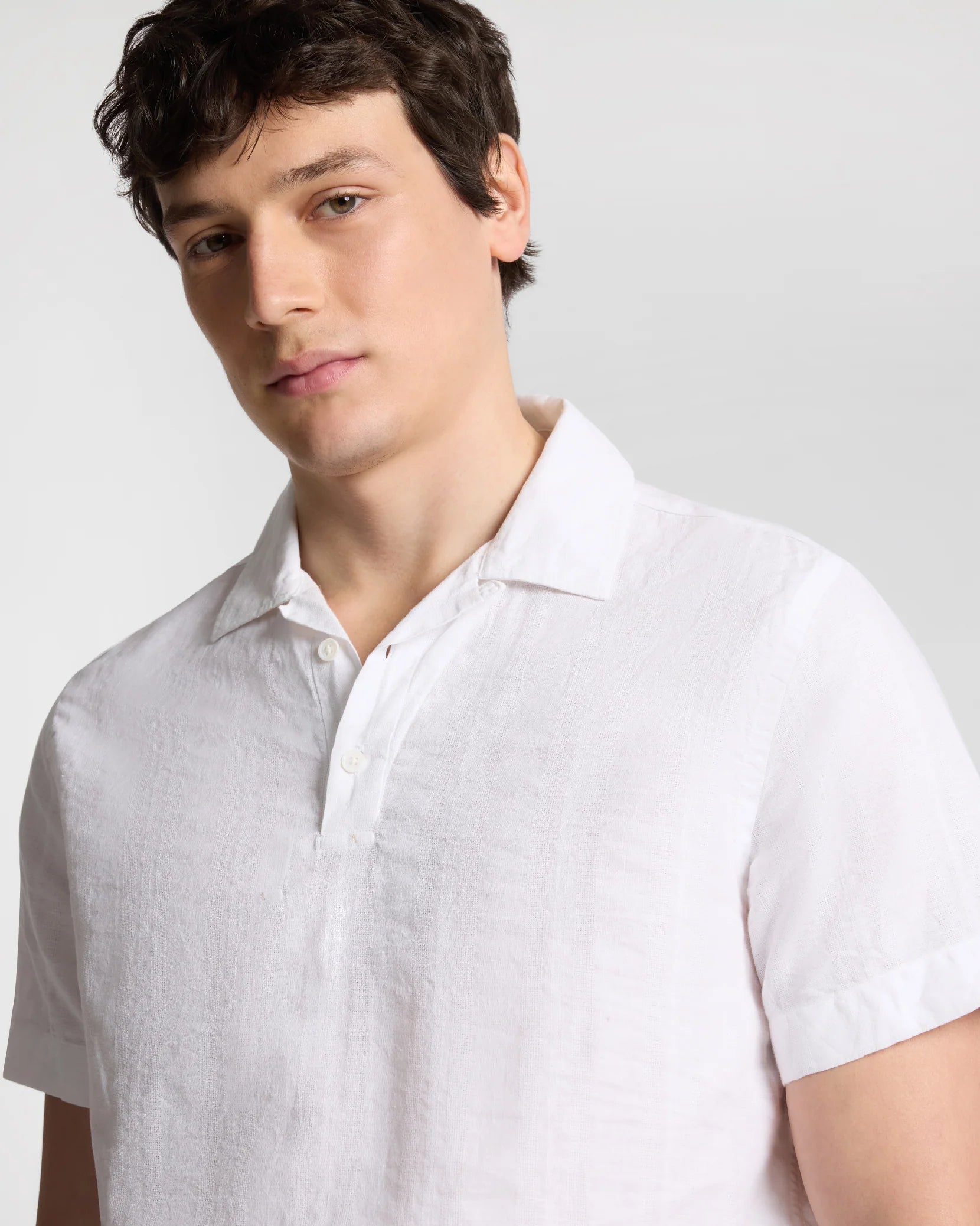 Onia Cotton Linen Pop-Over Polo