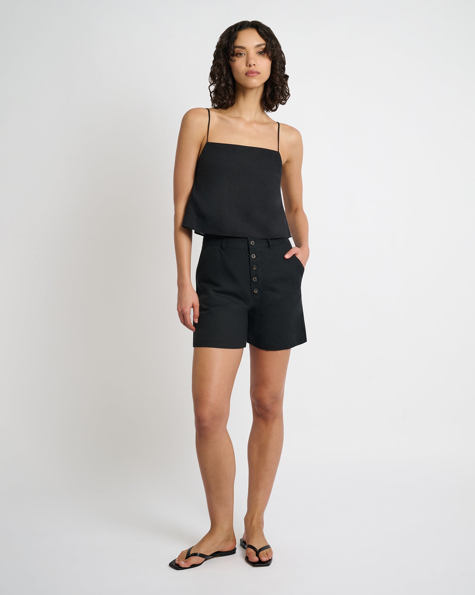 Onia Air Linen Square Neck Tank