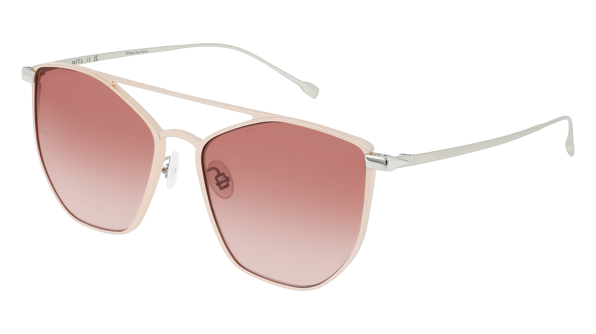 Sanibel -  Rose Gold Modern Aviator Sunglasses