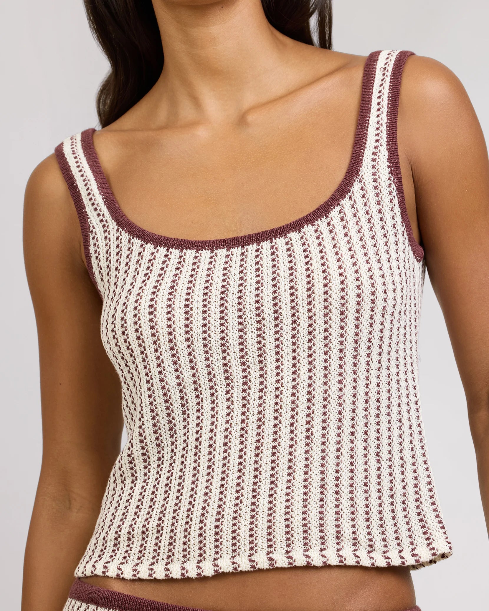 Onia Crochet Knit Square Tank